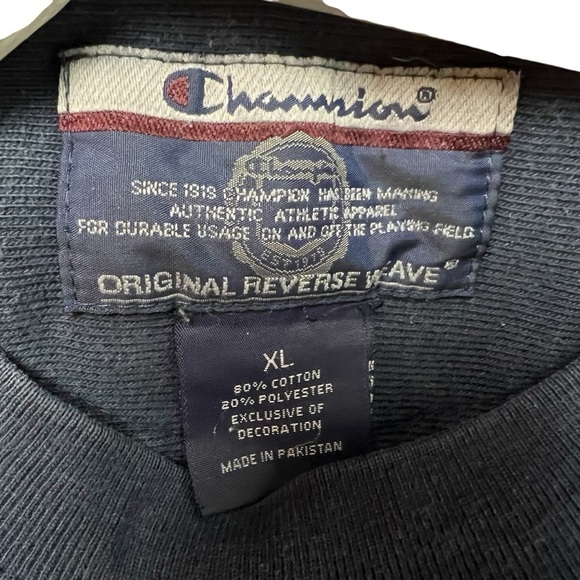 University of Notre Dame Champion Reverse Weave Crewneck Navy Blue SZ XL Unisex - Picture 3 of 10